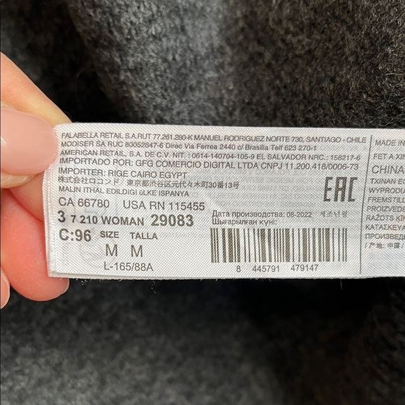 Mango Charcoal Grey Oversized Crewneck Wool Blend Sweater, Size M - Picture 9 of 11